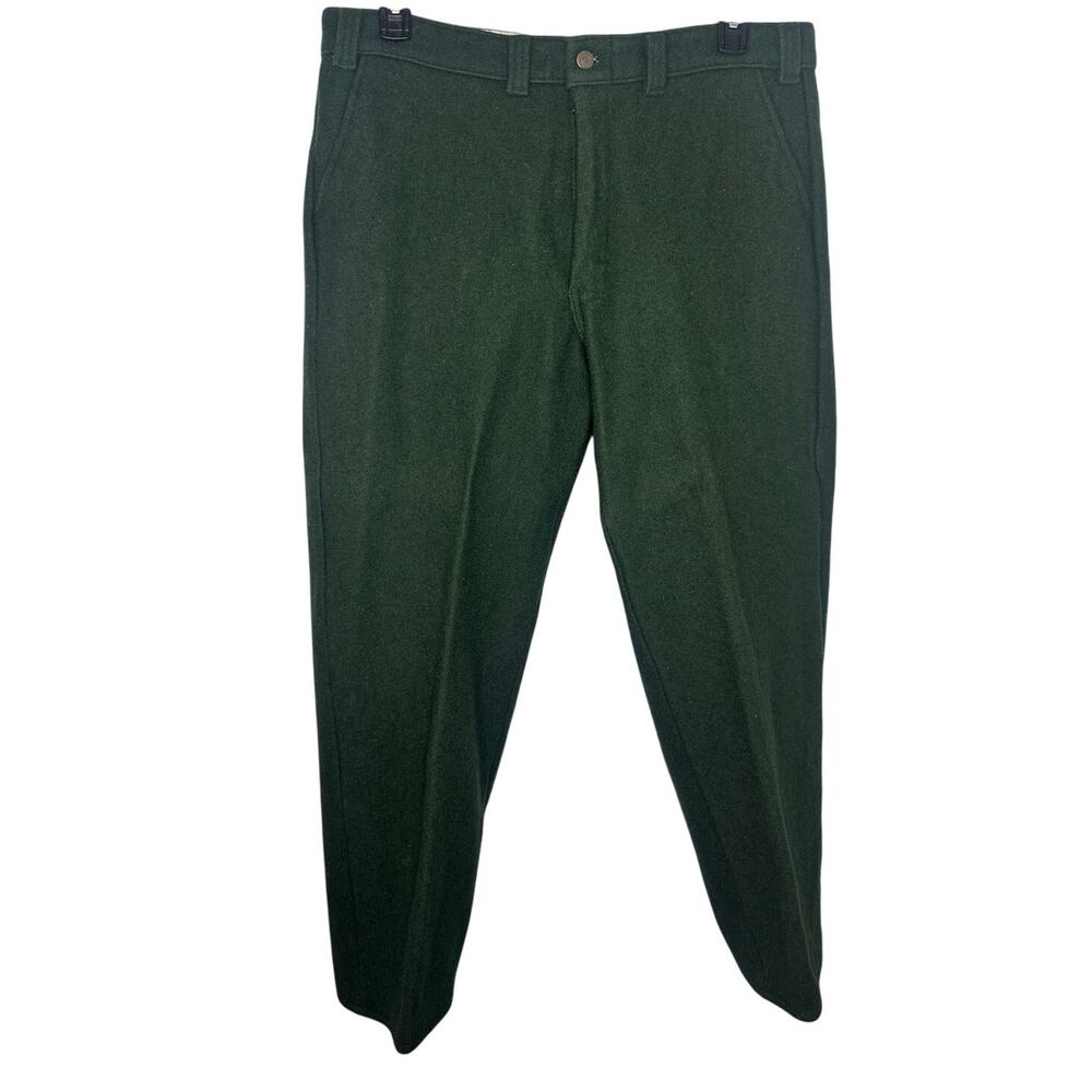Codet Wool Nylon Blend Dress Pants Size 35 x 28.5 (actual) Green Warm Hunting